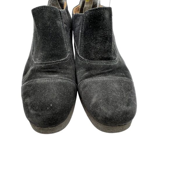 Aquatalia Ankle Booties Women 7 Black Suede Shooties Block Heels Slip On Comfort - Picture 3 of 15